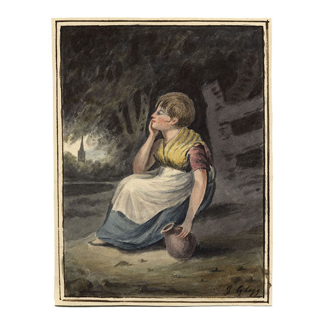 Juliana Glegg, Peasant Girl with Jug – early 19th-century watercolour painting