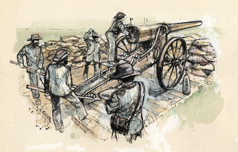 Boer War Book Illustration 'The Red Dust Soldiers' – c.1972 ink drawing