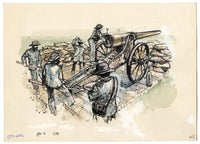 Ilustración del libro de la Guerra de los Bóers «Los soldados de polvo rojo» – dibujo a tinta de c.1972