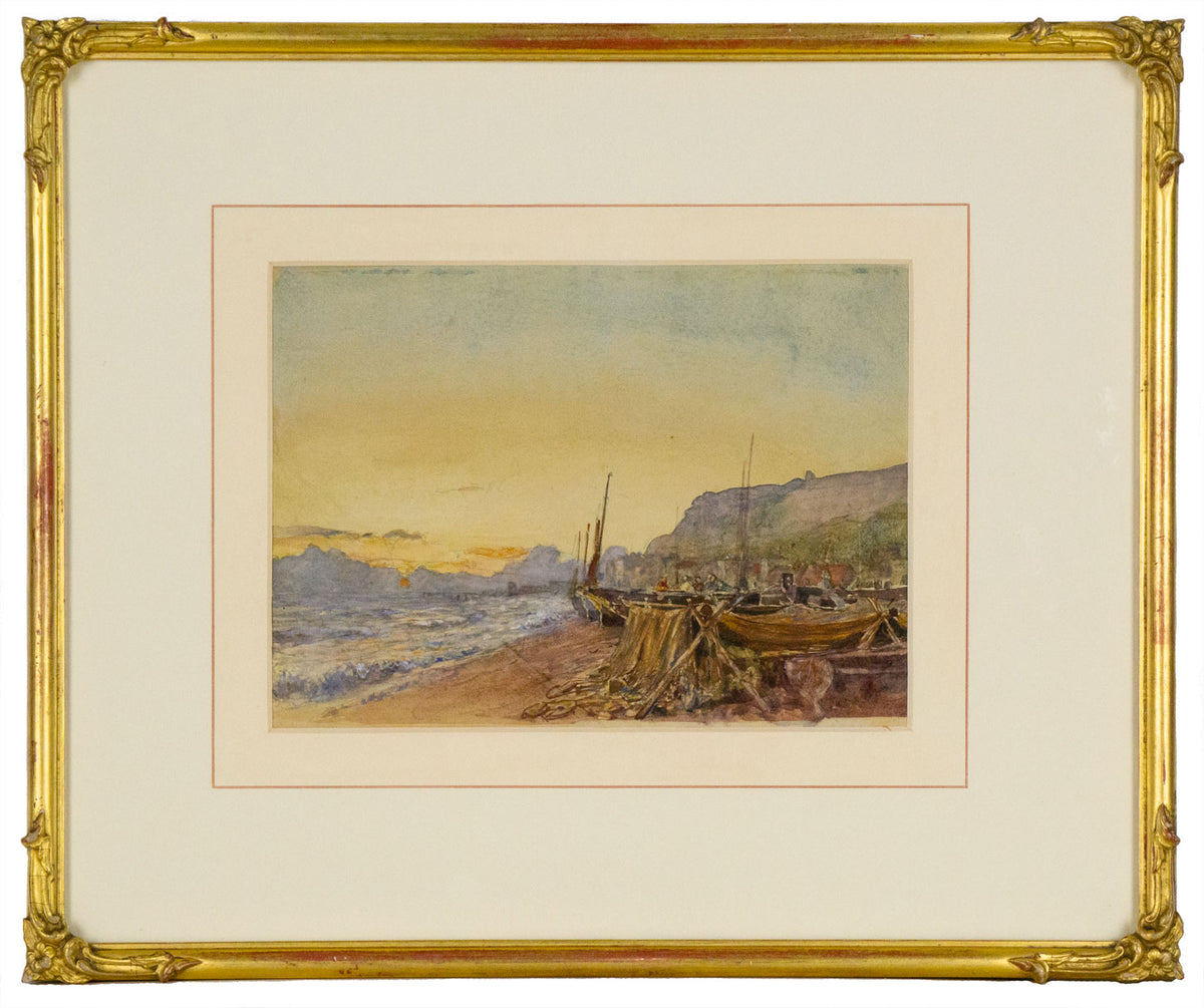 Henry Robertson ARE, Hastings Beach – late 19th-century watercolour painting