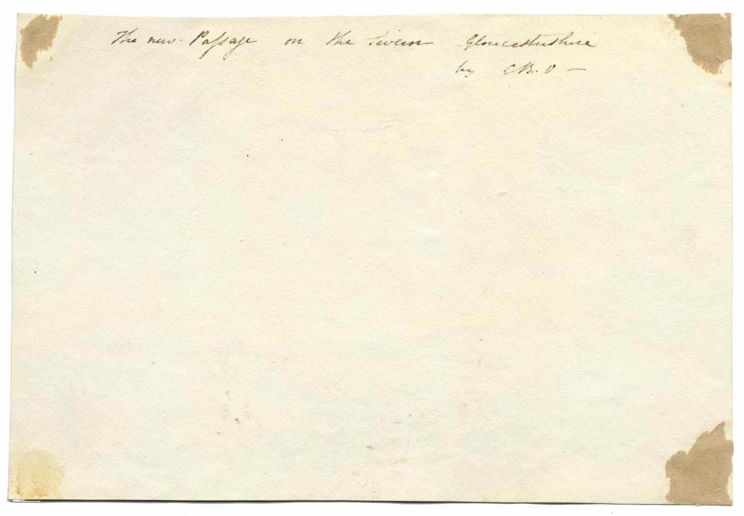 Rev. Charles Bethell Otley, Nuovo passaggio sul Severn, Glos – acquerello del XIX secolo