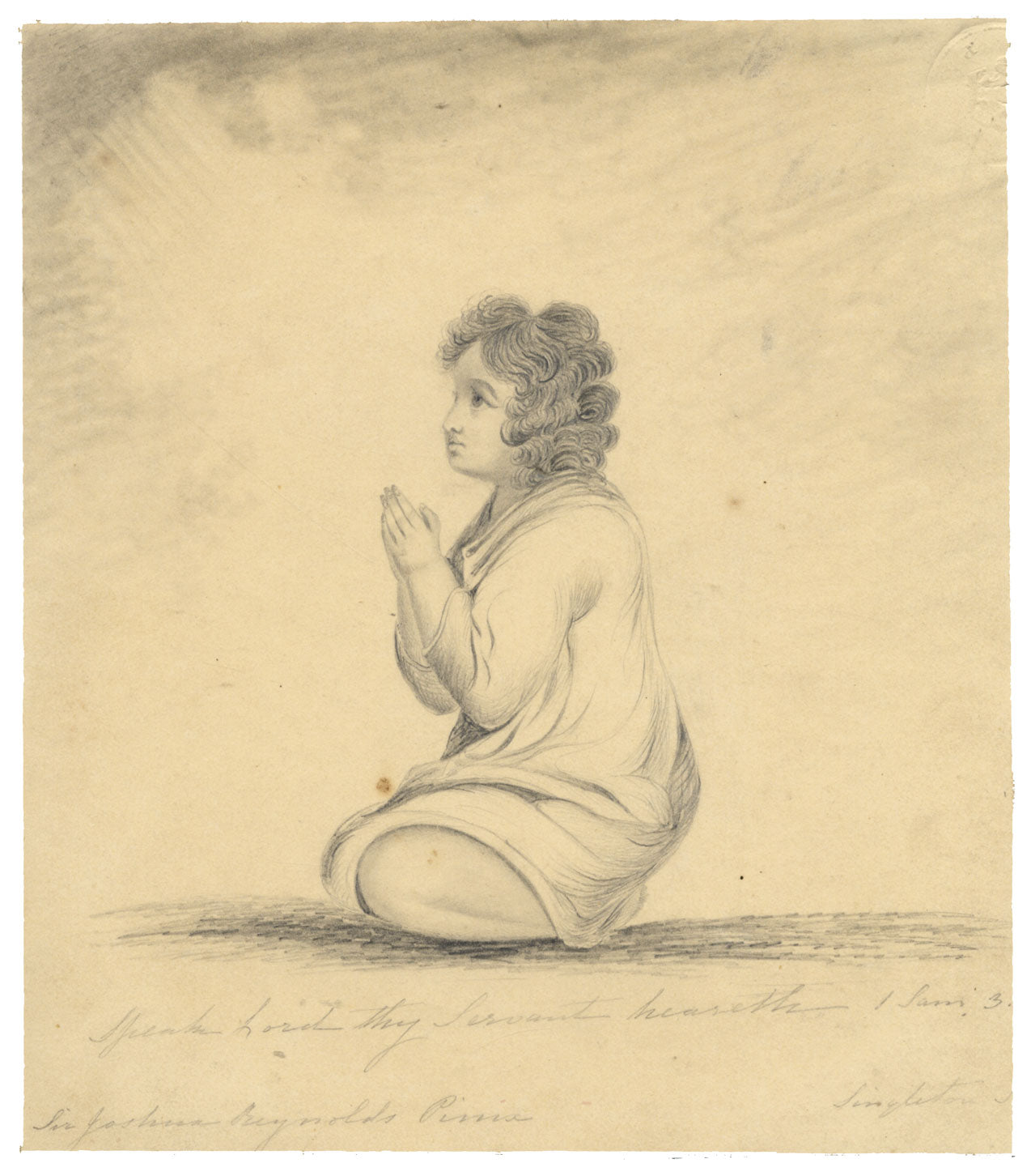 The Infant Samuel after Sir Joshua Reynolds –early 19th-century graphite drawing
