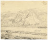 Castle of Pierre en Cise, River Saône, Lyon – early 19th-century ink drawing