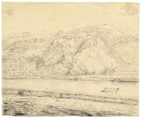 Castle of Pierre en Cise, River Saône, Lyon – early 19th-century ink drawing