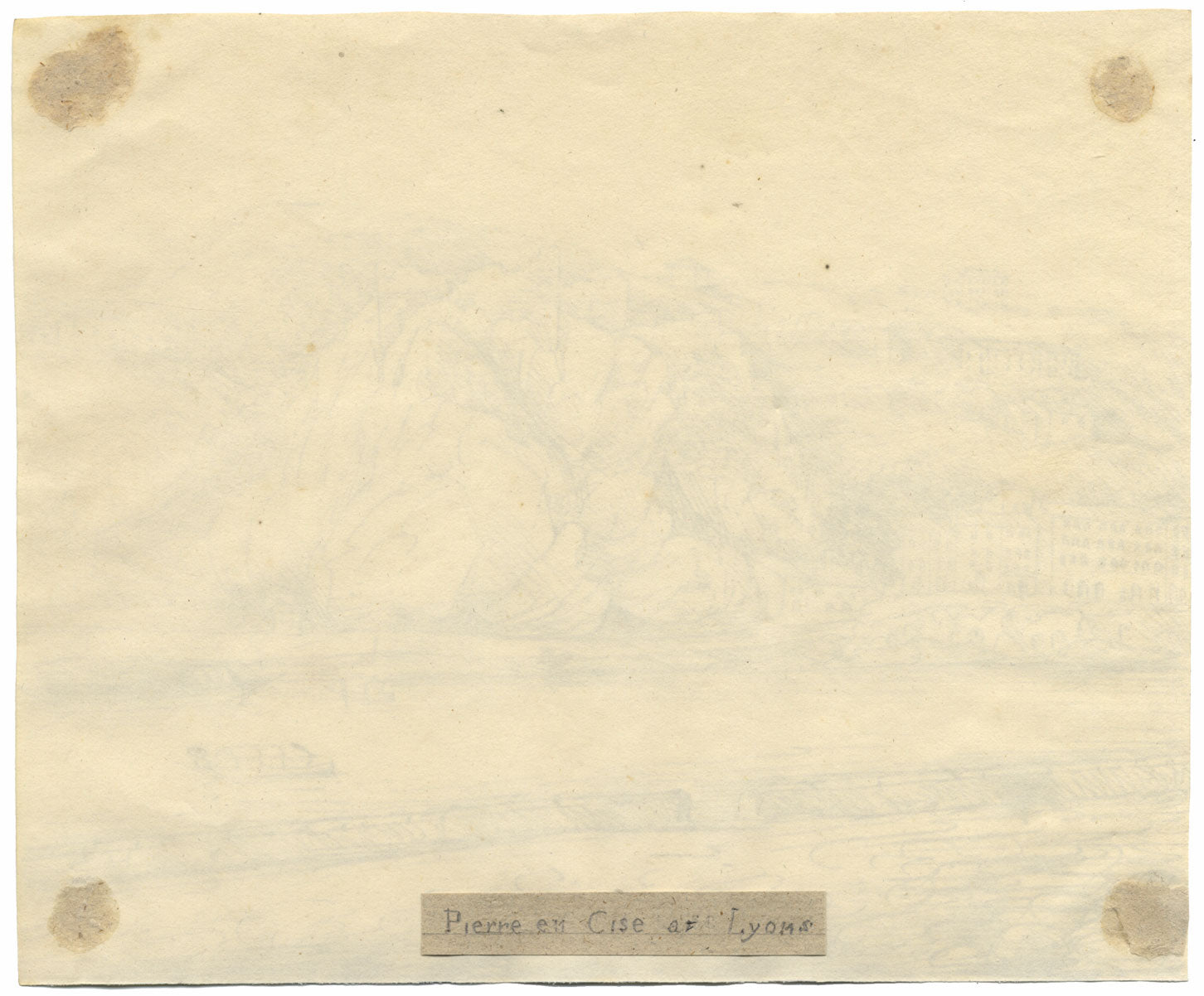 Castle of Pierre en Cise, River Saône, Lyon – early 19th-century ink drawing