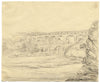 Pont du Gard, France – Original early 19th-century pen & ink drawing