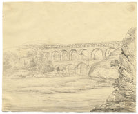 Pont du Gard, France – Original early 19th-century pen & ink drawing