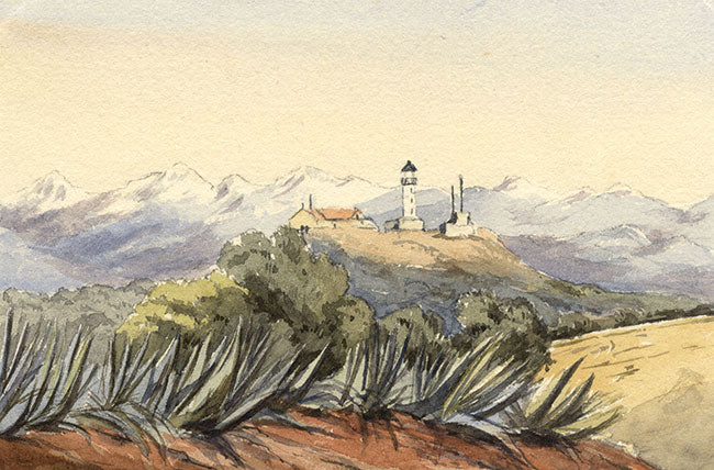 The Lighthouse, Antibes, French Riviera – Original 1875 watercolour painting