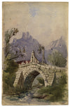 John Burgess AOWS, Ponte di pietra continentale – acquerello della metà del XIX secolo