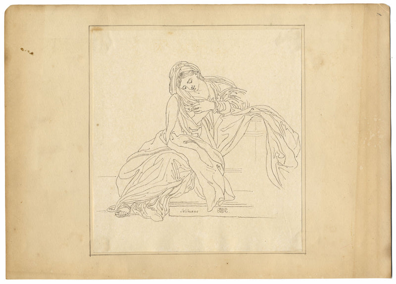 John White Abbott, Madonna after Francesco Solimena – c.1805 pen & ink drawing