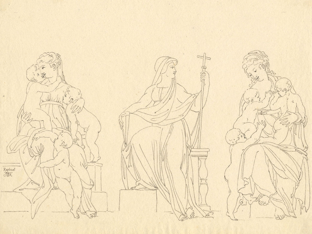 John White Abbott, Madonna with the Infant Christ after Raphael – c.1805 drawing