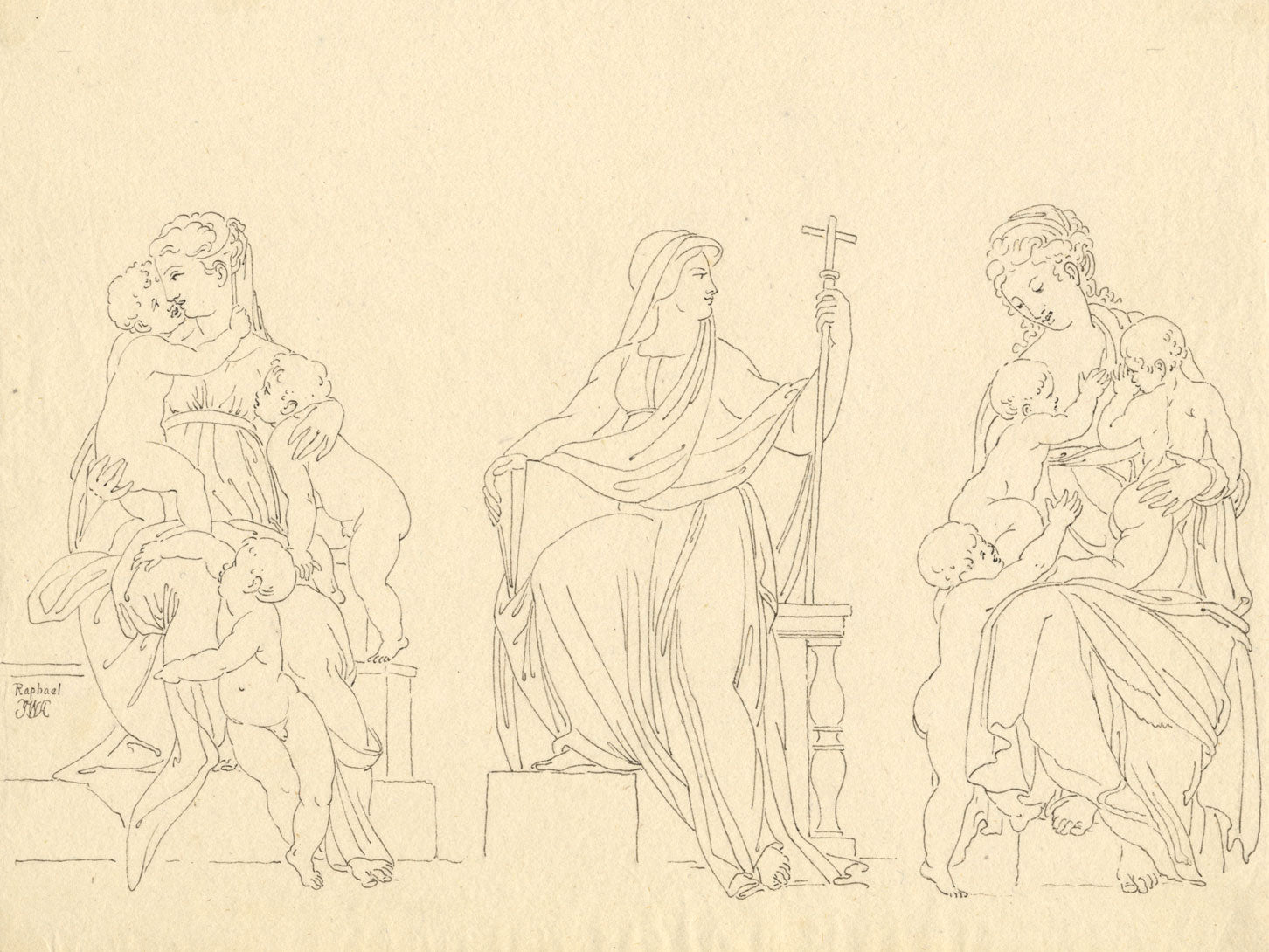 John White Abbott, Madonna with the Infant Christ after Raphael – c.1805 drawing