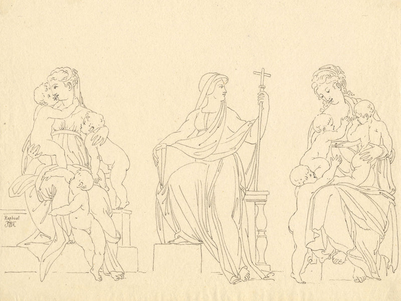 John White Abbott, Madonna with the Infant Christ after Raphael – c.1805 drawing