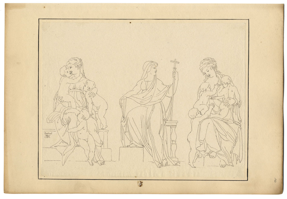 John White Abbott, Madonna with the Infant Christ after Raphael – c.1805 drawing