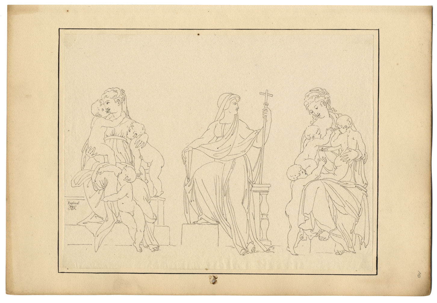 John White Abbott, Madonna with the Infant Christ after Raphael – c.1805 drawing