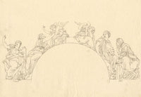 John White Abbott, Sibyls after Raphael, Santa Maria della Pace – c.1805 drawing