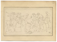 John White Abbott, Sack of Grain, after Raphael – c.1805 pen & ink drawing