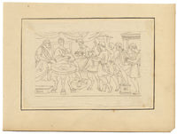 John White Abbott, Achilles at Skyros after Raphael – c.1805 pen & ink drawing