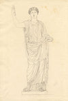 John White Abbott, Demeter Sculpture – Original c.1805 pen & ink drawing