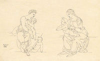 John White Abbott, Madonna & Child after Raphael – c.1805 pen & ink drawing