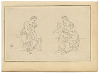 John White Abbott, Madonna & Child after Raphael – c.1805 pen & ink drawing