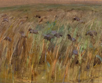 Claude Hayes RI ROI, Paesaggio di palude con figura – acquerello di fine XIX secolo