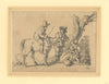 John White Abbott, Peasant Family & Rider by a Tree – 1836 ink & wash drawing