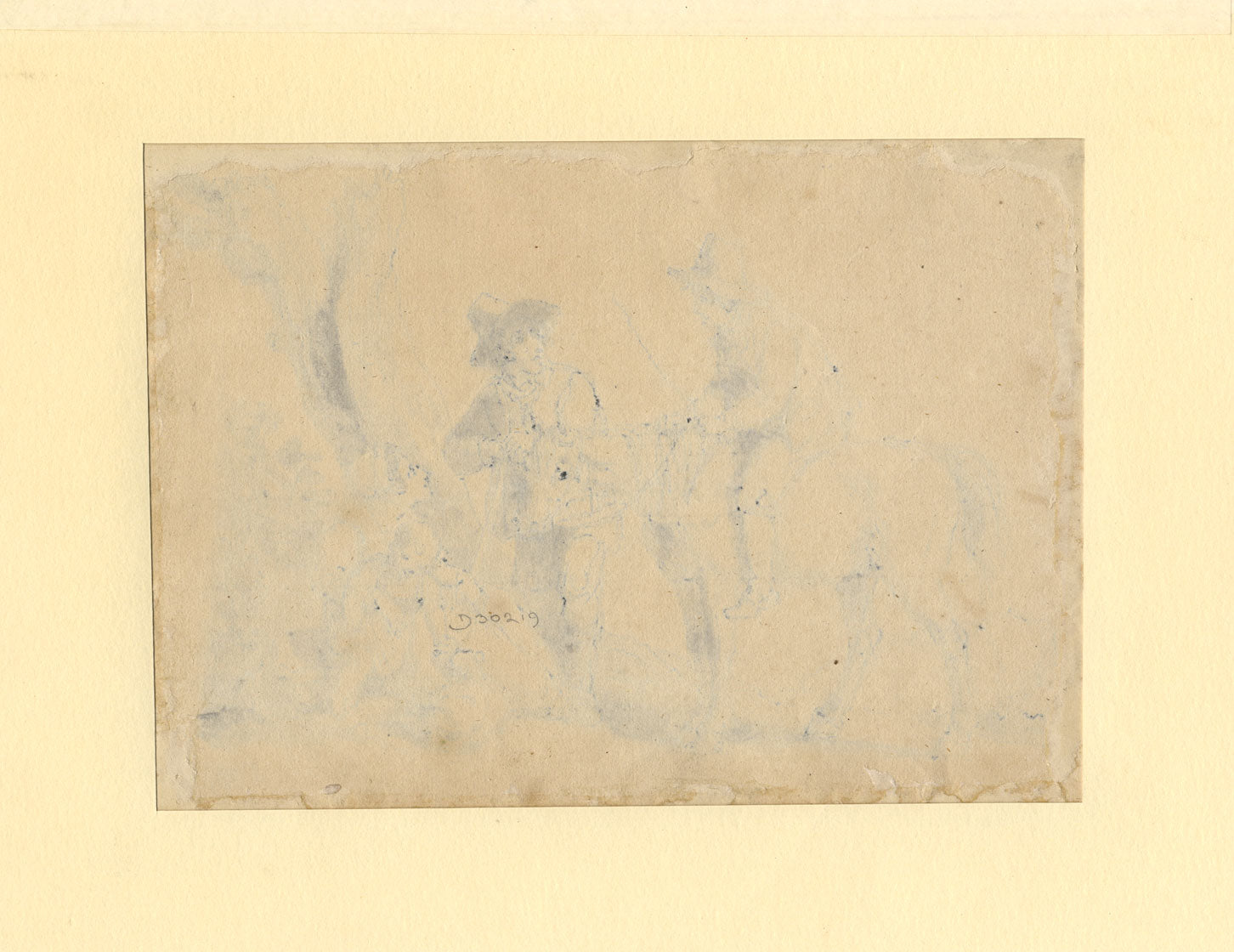 John White Abbott, Peasant Family & Rider by a Tree – 1836 ink & wash drawing