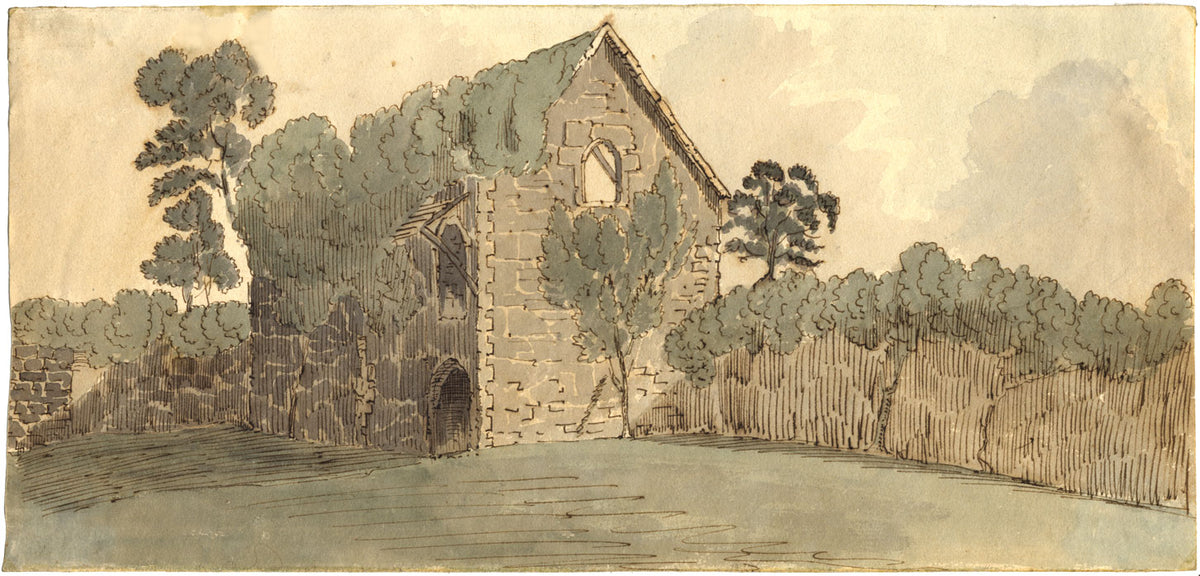 Circle of John White Abbott, Godstow Abbey, Oxfordshire–c1827 ink & wash drawing