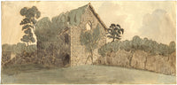 Cerchio di John White Abbott, Abbazia di Godstow, Oxfordshire - disegno a inchiostro e acquerello del 1827 circa