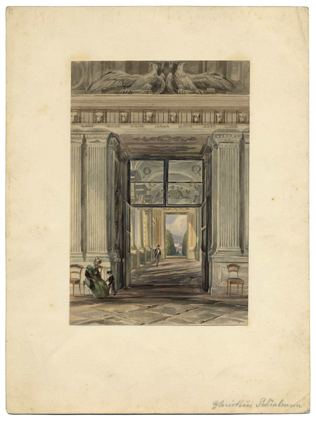 Forse Franz Heinrich, Castello di Schönbrunn, Vienna – acquerello della metà del XIX secolo