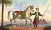 Arabian Horse in front of the Pyramids – Miniature c.1830 gouache painting