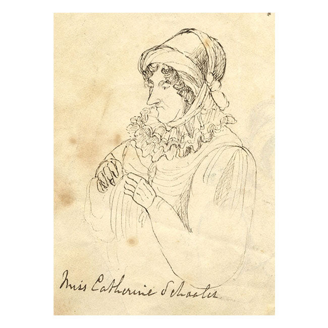 Portrait of Miss Catherine Schoales – Original c.1830 pen & ink drawing
