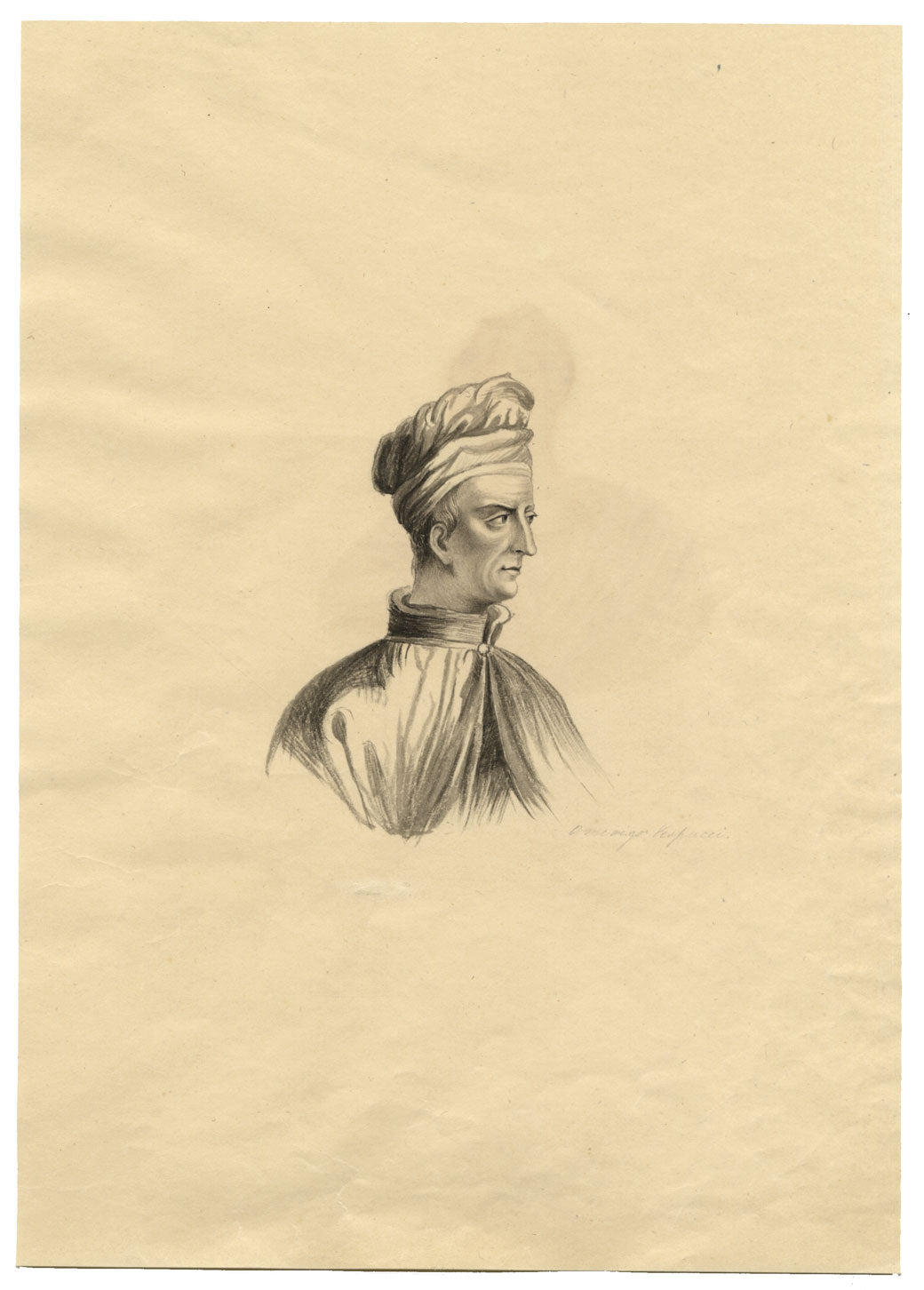 Ritratto di Amerigo Vespucci, esploratore italiano – acquerello del 1830 circa