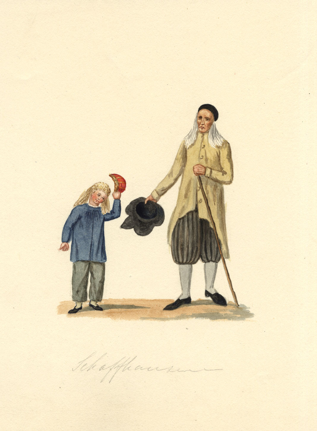 Traditional Costume: Schaffhausen, Switzerland – early 19th-century watercolour