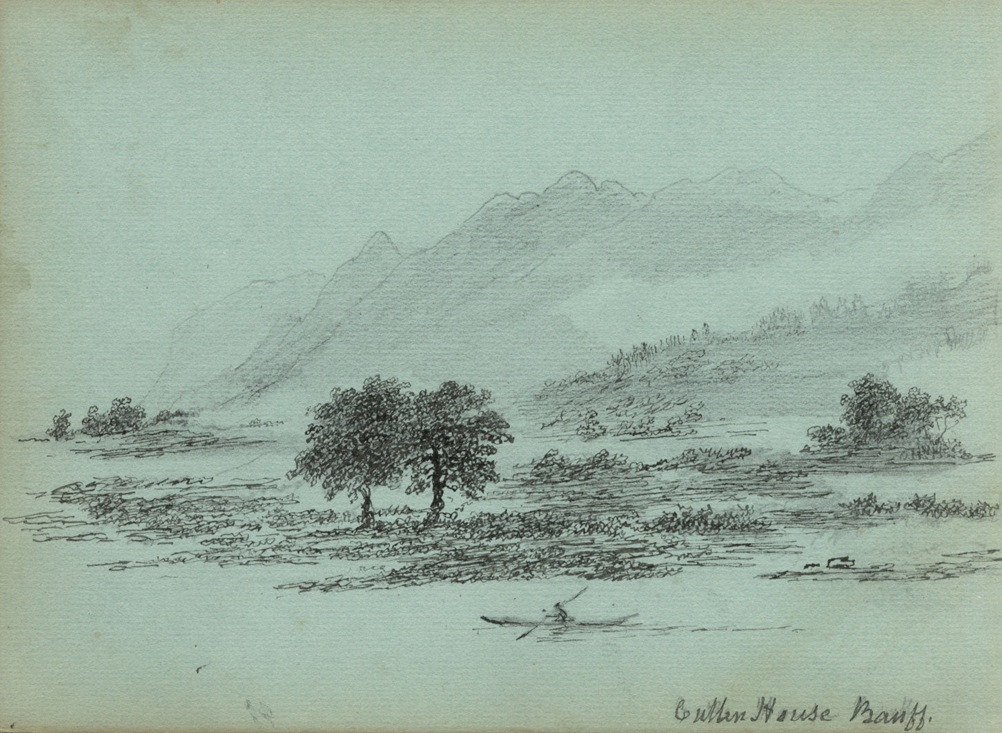 Alexander Hunter, Rowing Boat off Cullen, Banffshire, Scotland – 1870s drawing