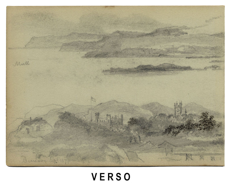 Alexander Hunter, Dunoon, Looking across Firth of Clyde – 1871 graphite drawing