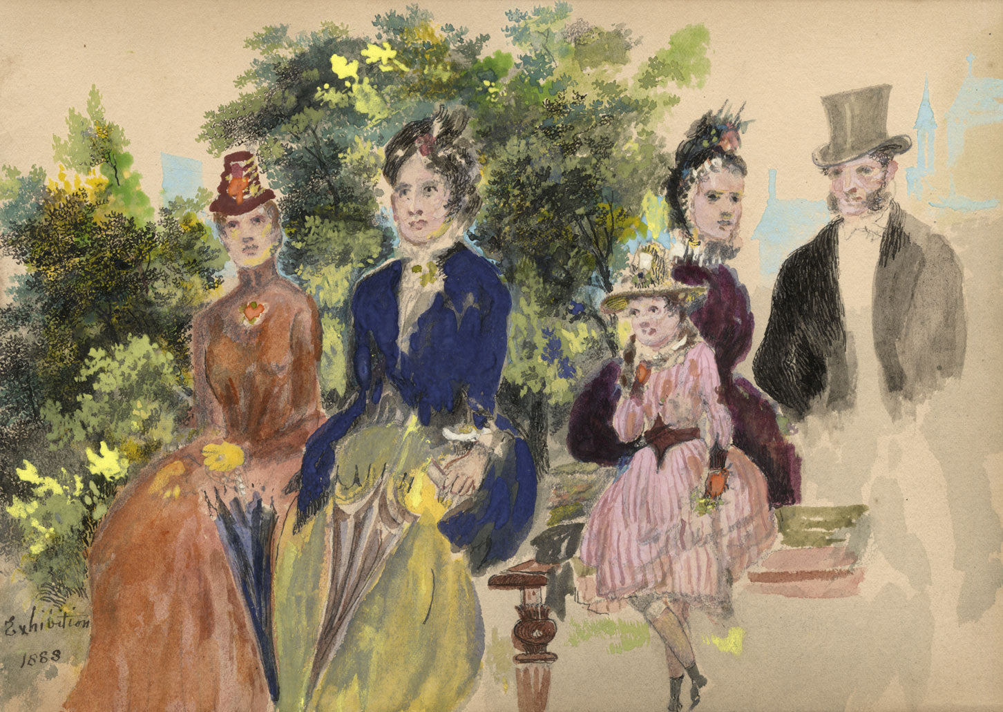Alexander Hunter, High Society in Edinburgh, Exhibition Year – 1888 watercolour