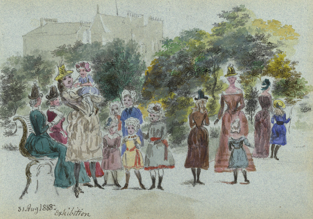 Alexander Hunter, Mothers & Children in Edinburgh, Exhibition – 1888 watercolour