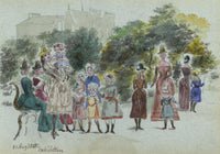Alexander Hunter, Mothers & Children in Edinburgh, Exhibition – 1888 watercolour