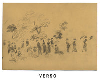 Alexander Hunter, Figures in Princes St Gardens, Edinburgh – 1888 ink drawing