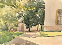 Leksand Churchyard, Sweden – Original c.1934 watercolour painting
