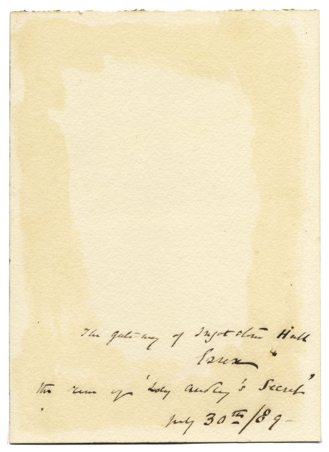 M. Capel Cure, Ingresso di Ingatestone Hall, Essex – acquerello del 1889