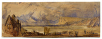 Coastal Bay Panorama – Miniature early 19th-century watercolour painting