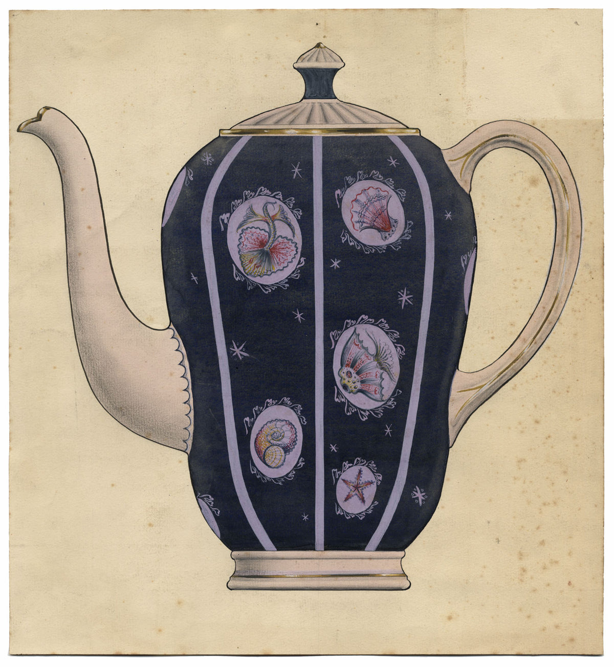 Mid-century Modern Original Ceramics Design – Seashell Coffee Pot 1953