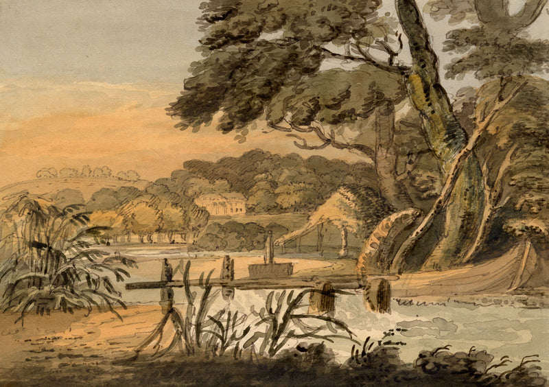 John Colley Nixon, In the Park at Benham, Newbury, Berkshire – 1800 watercolour