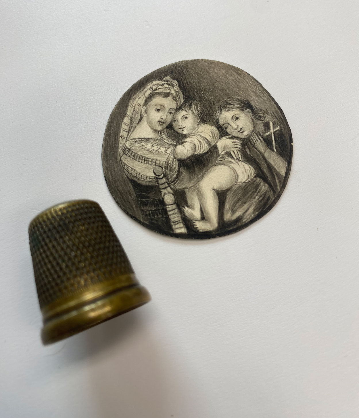 Madonna della Seggiola da Raffaello – acquerello di inizio Ottocento