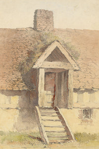 Rural Barn Study – Original 19th-century watercolour painting