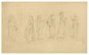 A Sheet of Caricatural Figure Studies – Original 19th-century graphite drawing