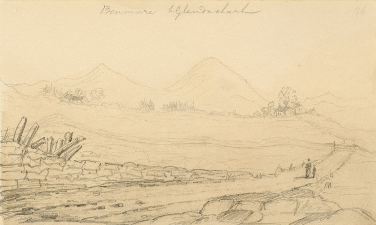 Alfred Swaine Taylor, Ben More & Glen Dochart, Scotland – 1833 graphite drawing